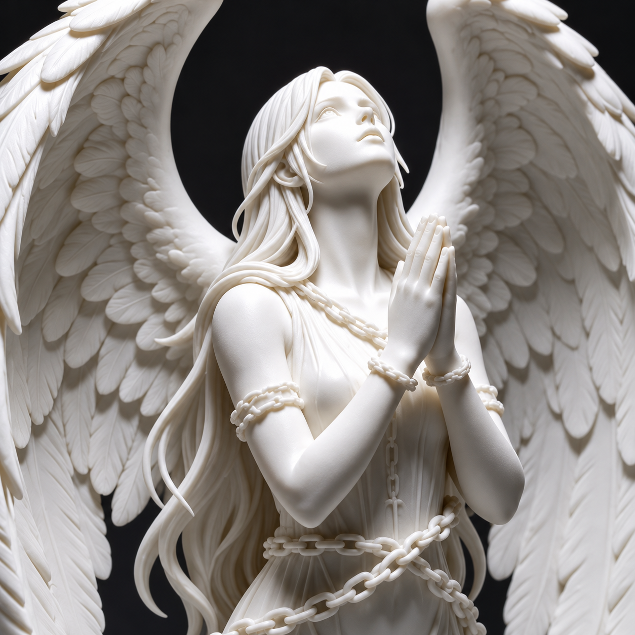Chained angel, detail view