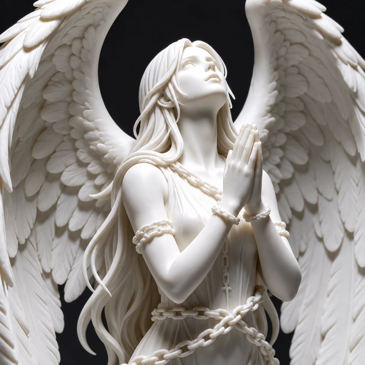 Chained angel, detail view