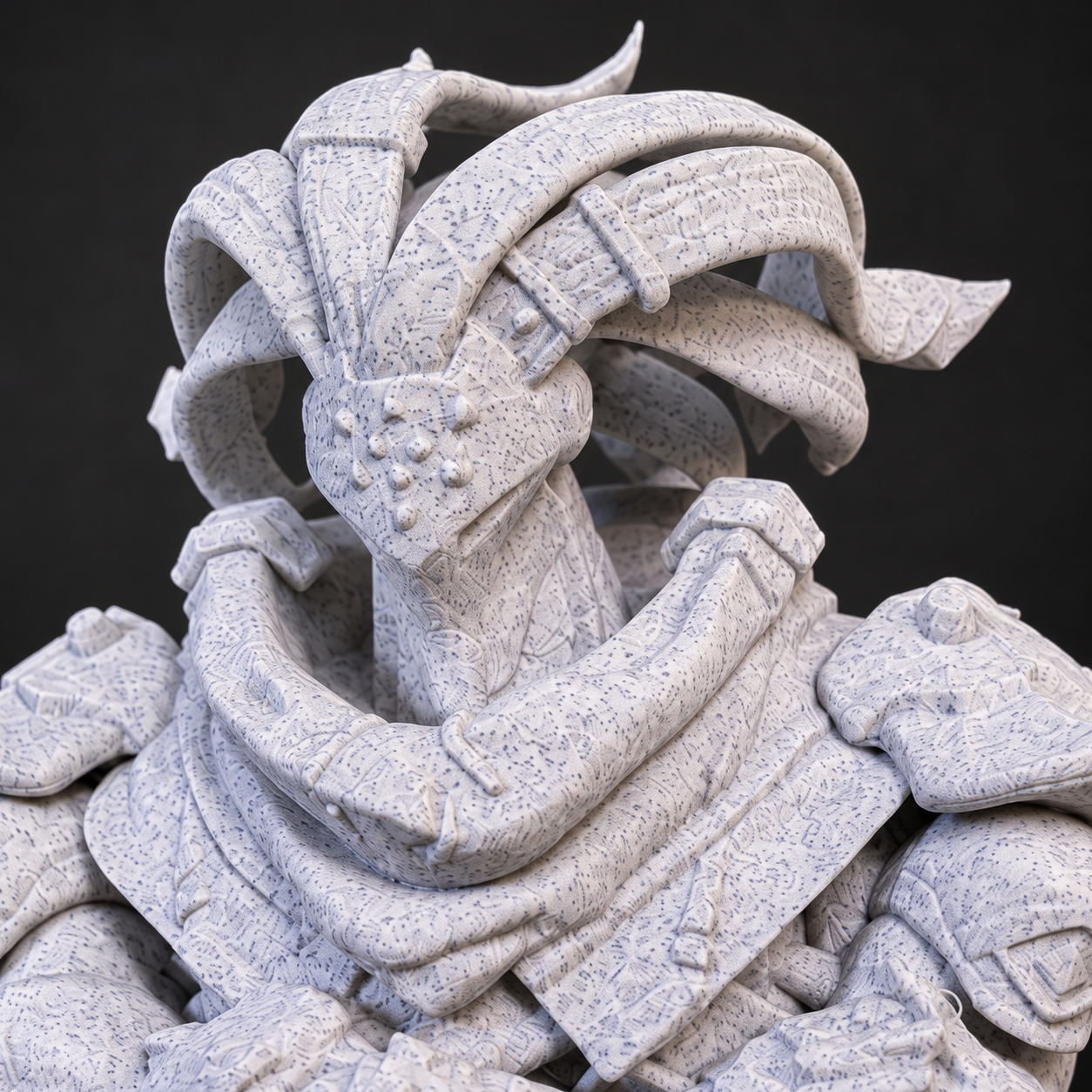 Skeletal bust, detail view